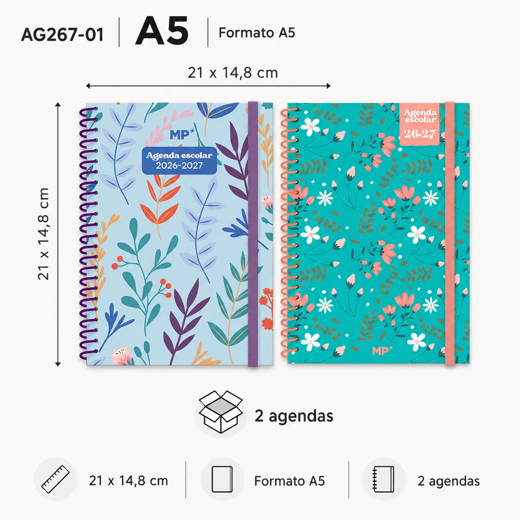 Pack de 2 Agendas Escolares 2026-2027 – Organización y Estilo para Todo el Curso