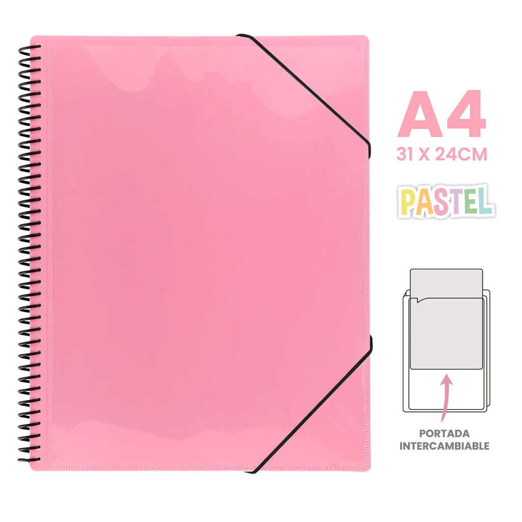 Carpeta A4 de Anillas con Espiral – 80 Hojas e Intercambiable para una Organización Perfecta