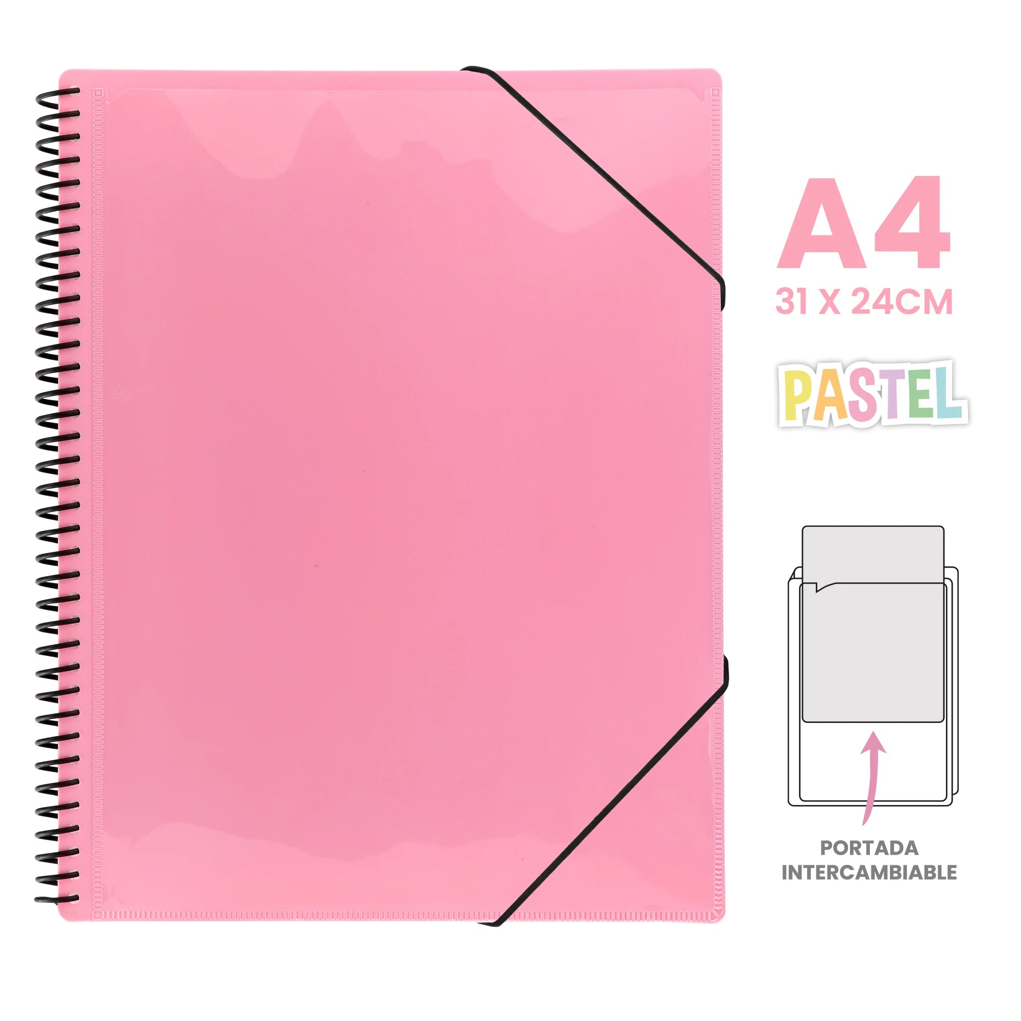 Carpeta A4 de Anillas con Espiral – 80 Hojas e Intercambiable para una Organización Perfecta