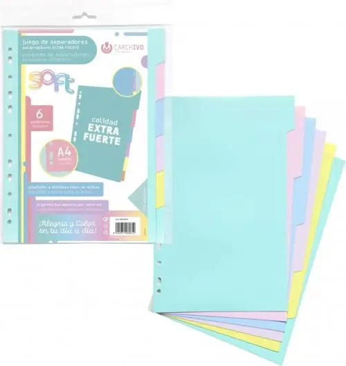 Separadores A4 Extra Resistentes – Organiza tus Documentos de Forma Rápida y Sencilla