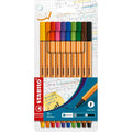 STABILO Point 88 Pack 10 – Rotuladores Punta Fina, Ideal para Reglas y Plantillas