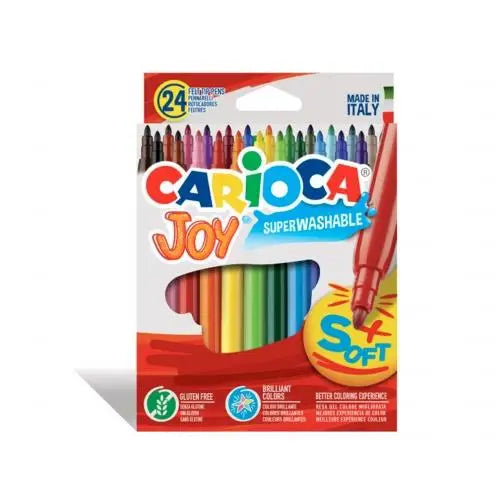 Rotuladores Carioca Joy Pack 24 – Lavables, Punta Fina 2.8mm, Made in Italy