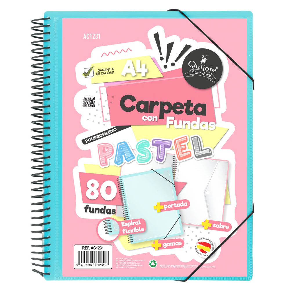 Carpeta A4 de Anillas con Espiral – 80 Hojas e Intercambiable para una Organización Perfecta