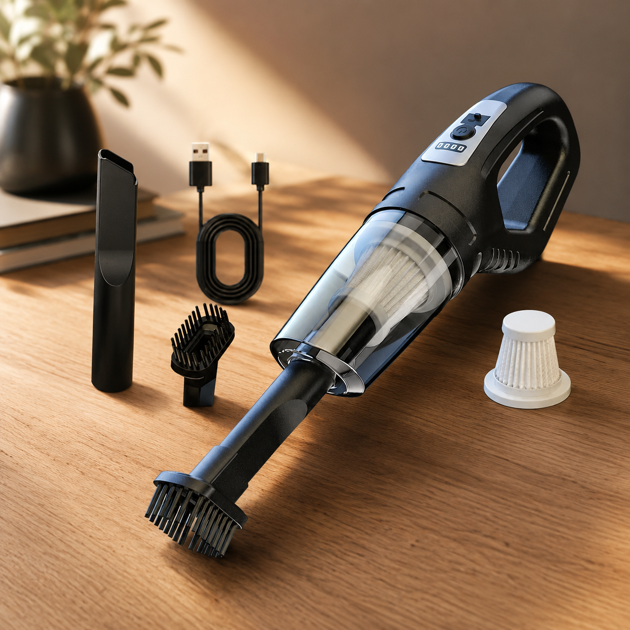 Mini Aspiradora Inalámbrica de Mano para Auto, Hogar, Oficina y Pelo de Mascota