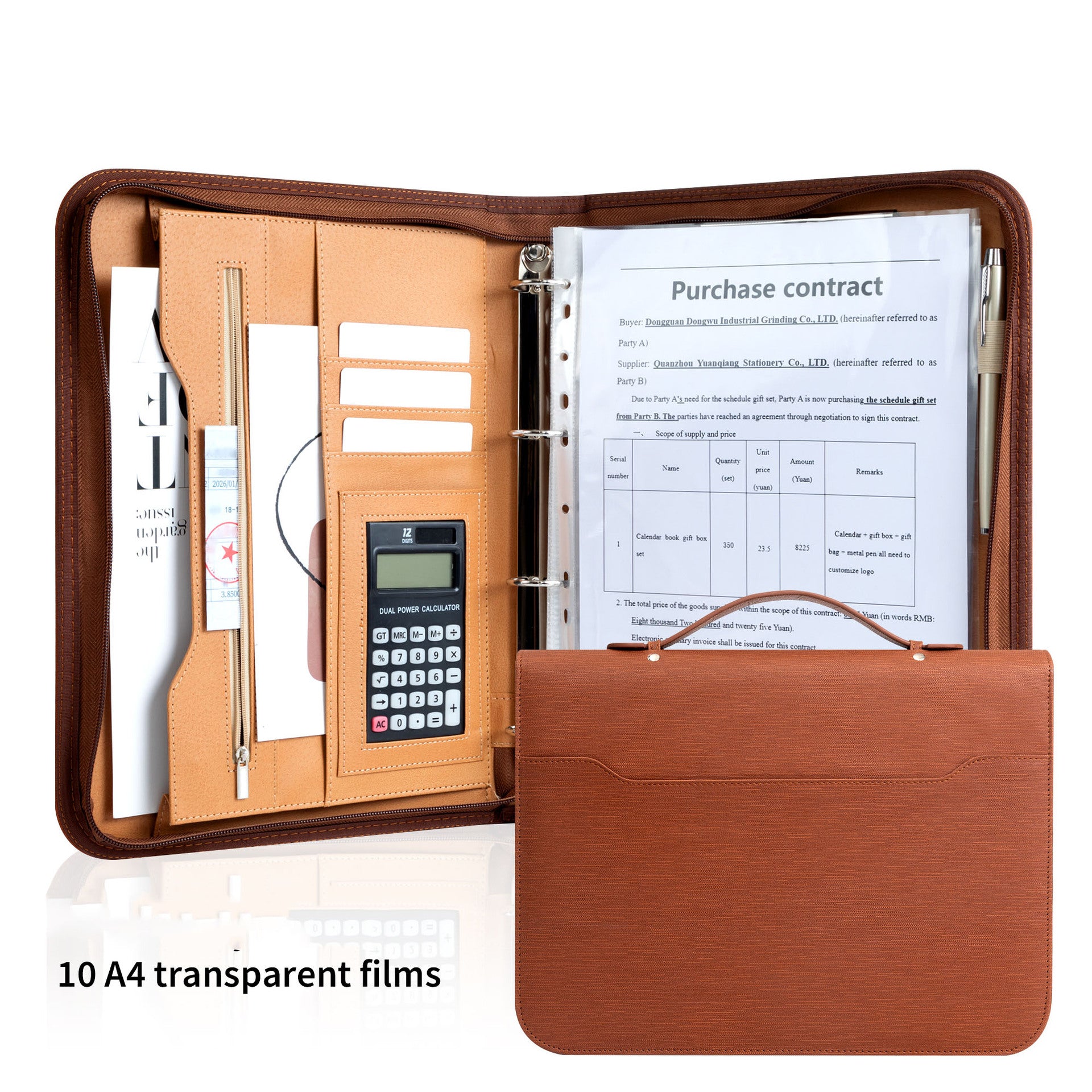 Carpeta A4 Multifunción de Piel PU – Organizador Business