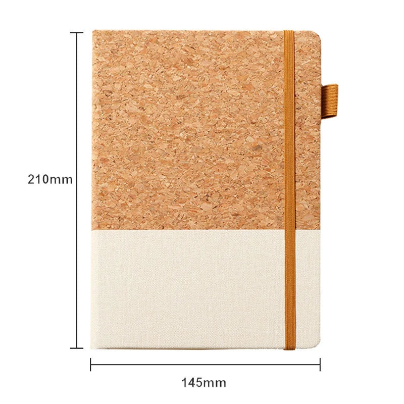 Cuaderno A5 Ecológico Corcho y Paja – Minimalista, Algodón-Lino, Oficina