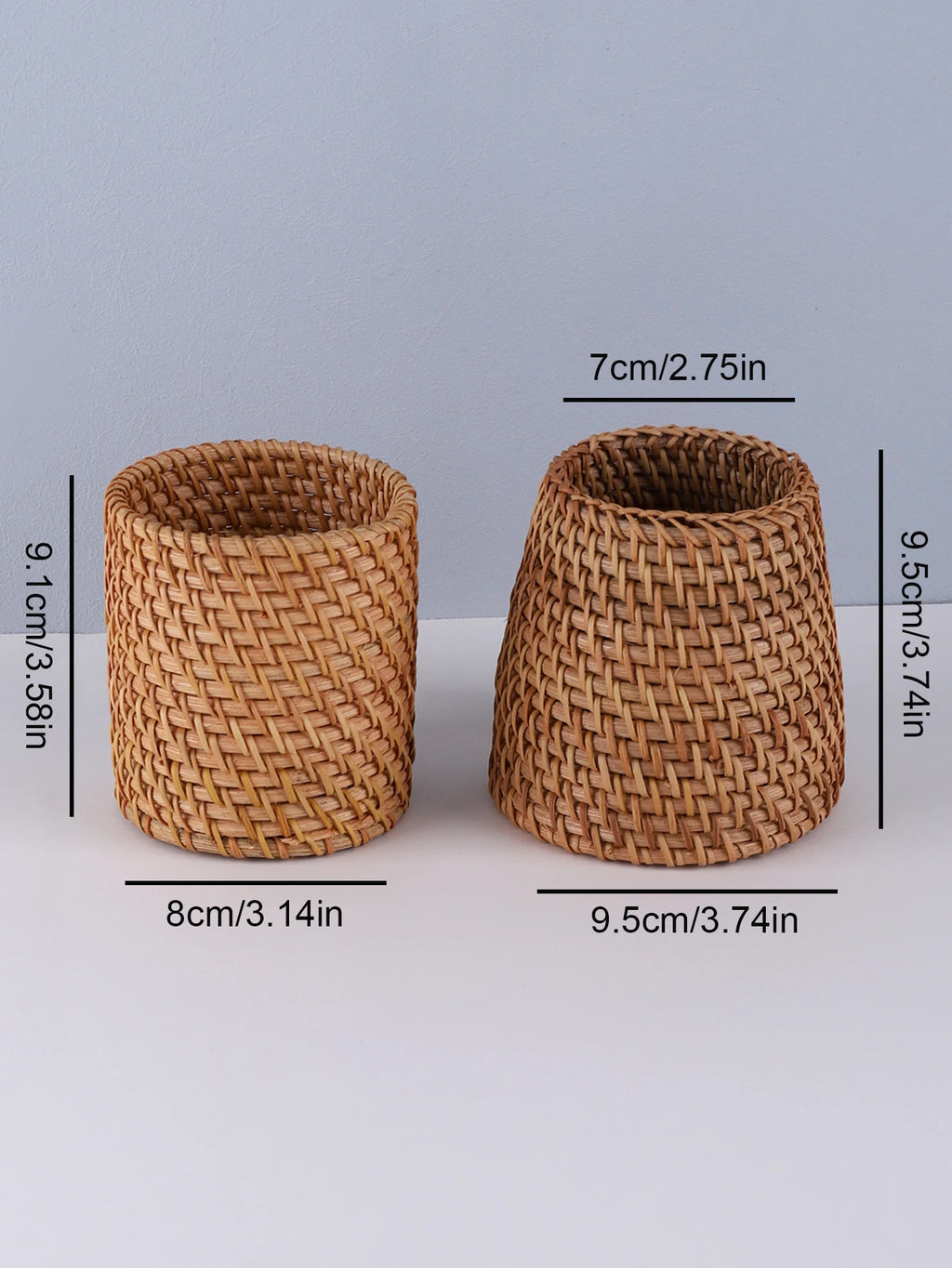 Portalápices de Ratán – Organizador de Escritorio Resistente e Impermeable