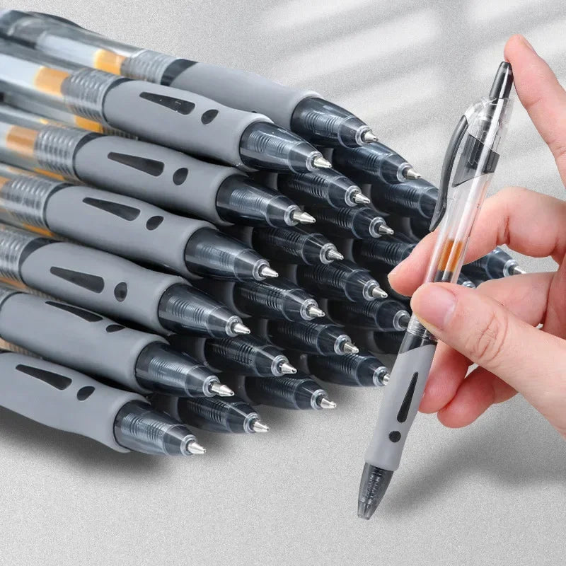 Set 13/30 Bolígrafos Retráctiles Gel – Negro, Rojo y Azul, Recargables para Oficina y Escuela