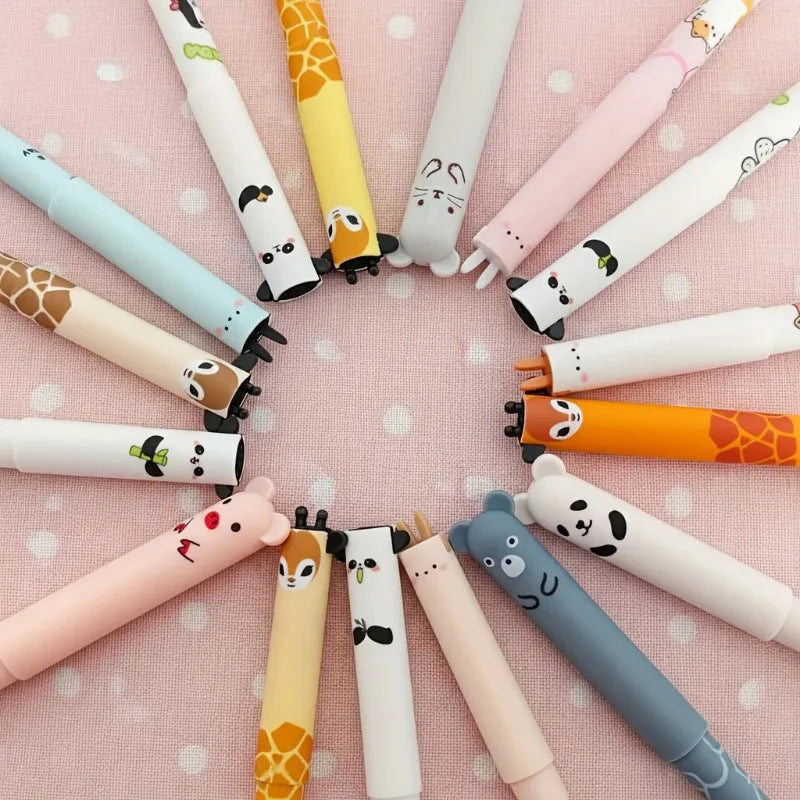 Pack de 10 Bolígrafos Borrables con Diseños de Animales – Escribe, Borra y Vuelve a Empezar