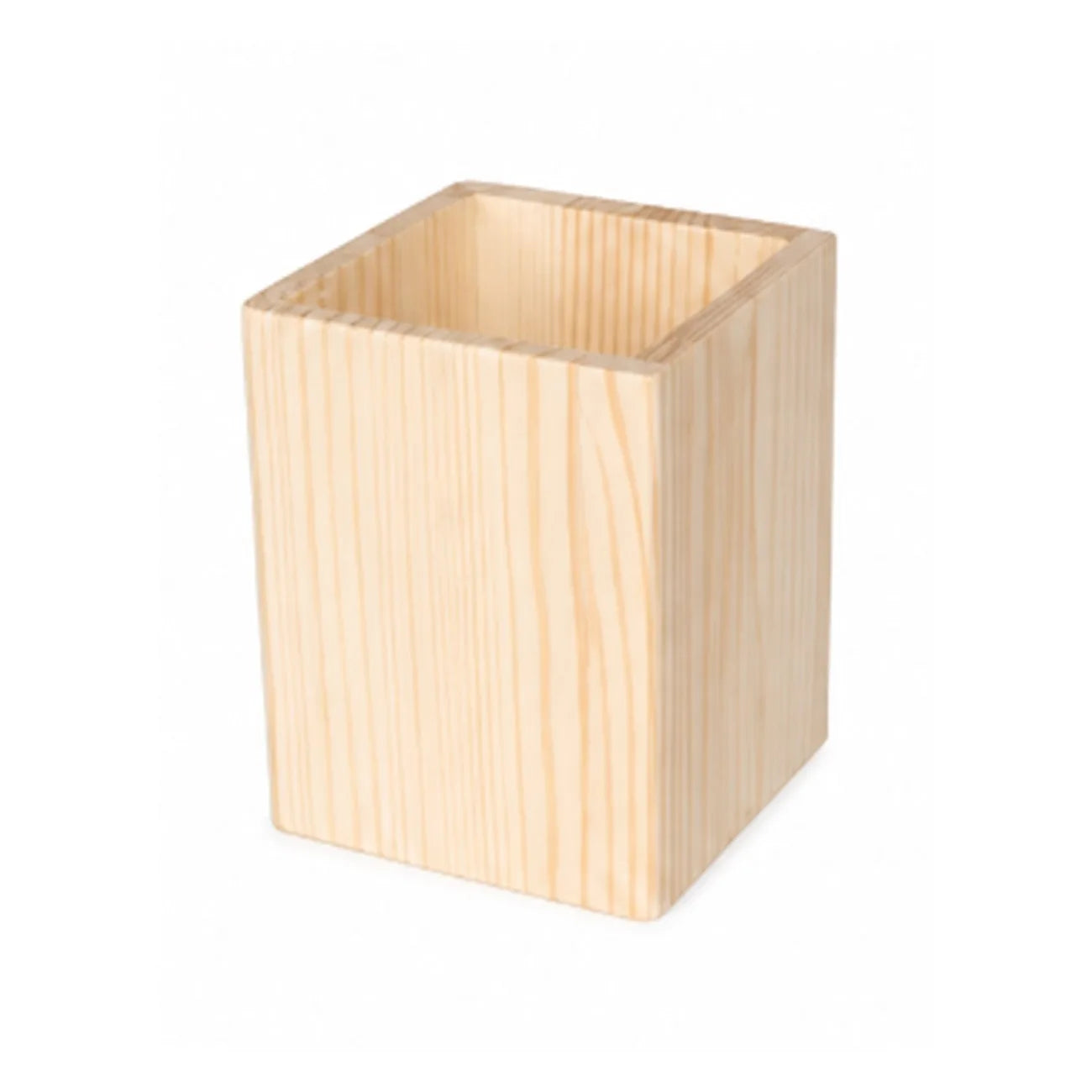Portalápices de Madera de Pino – Organizador Minimalista Geométrico para Escritorio