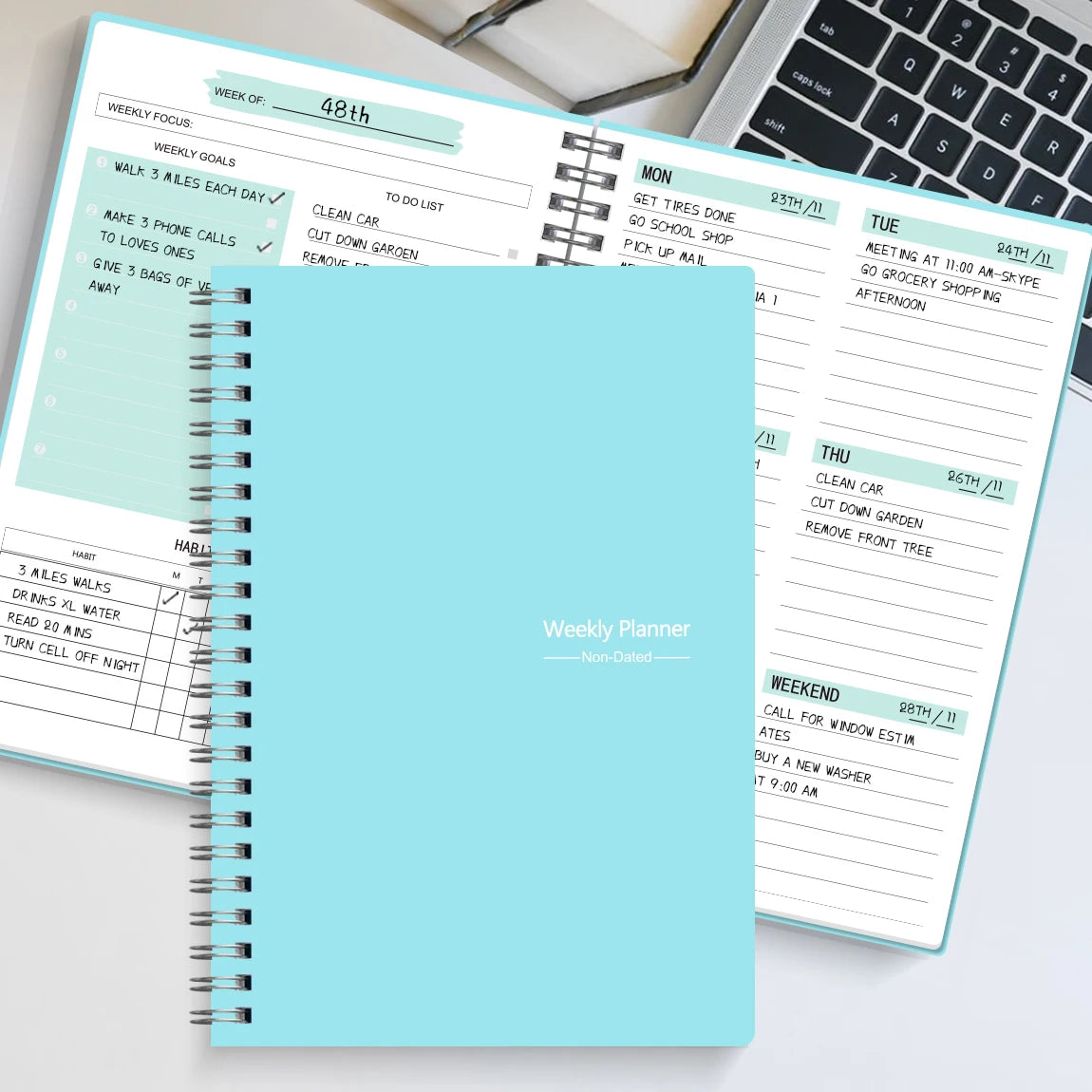 Agenda Semanal A5 sin Fechas – Planifica tu Tiempo a tu Ritmo