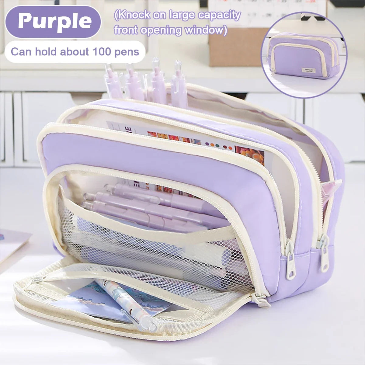 Estuche Escolar Multicapa Grande – Portalápices Organizador para Estudiantes y Oficina