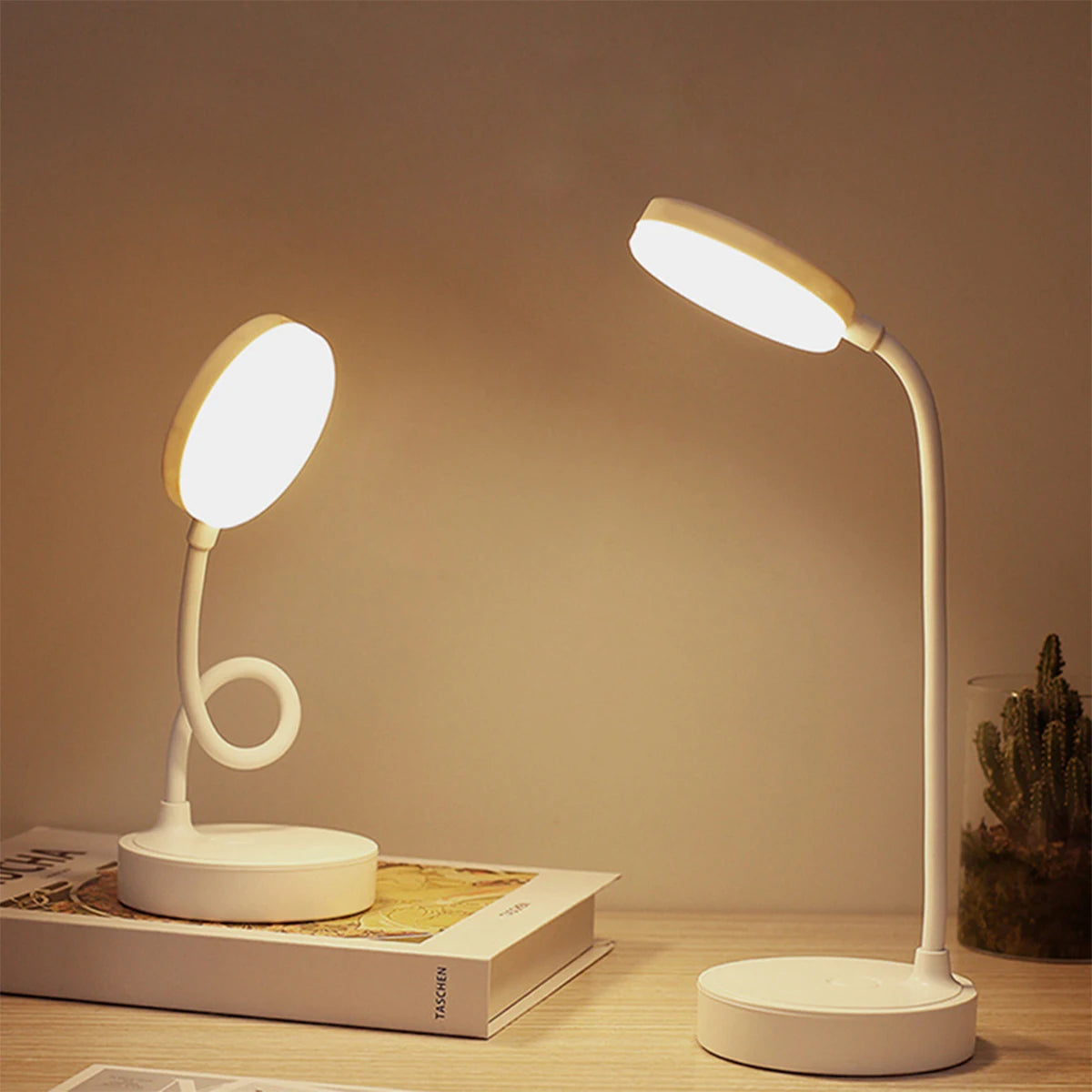 Lámpara LED de Escritorio Recargable – 3 Niveles, Táctil, Protección Ocular