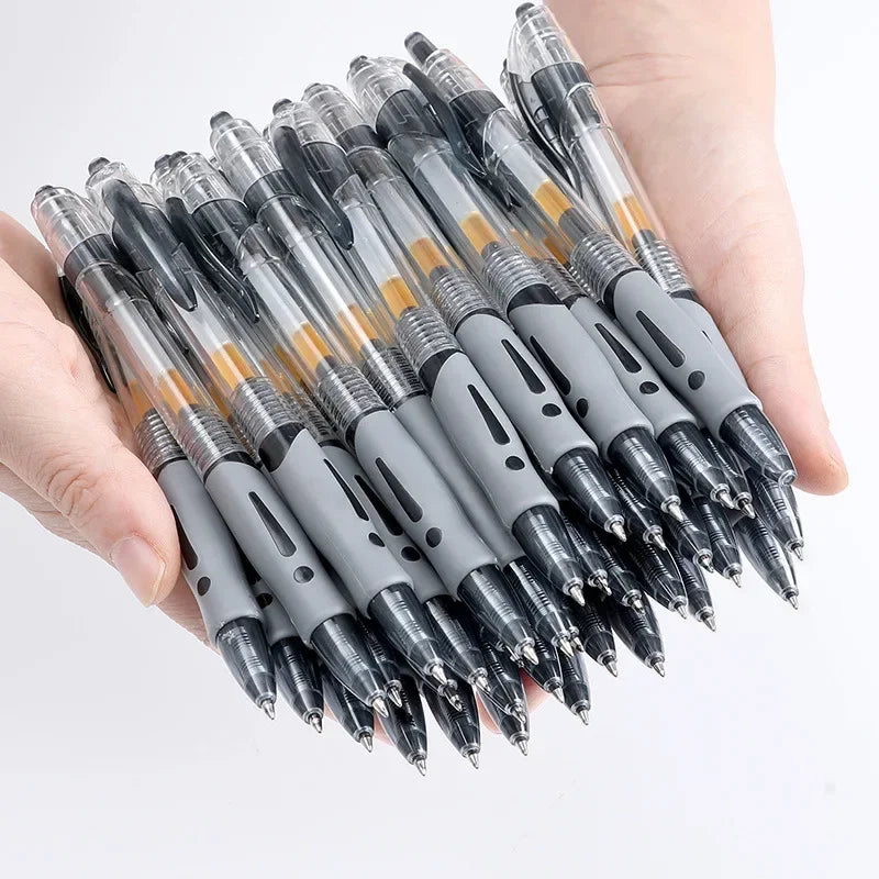 Set 13/30 Bolígrafos Retráctiles Gel – Negro, Rojo y Azul, Recargables para Oficina y Escuela