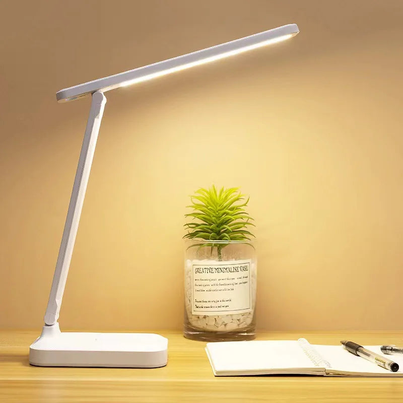 Lámpara de Escritorio Plegable LED – USB Recargable, Táctil y Regulable