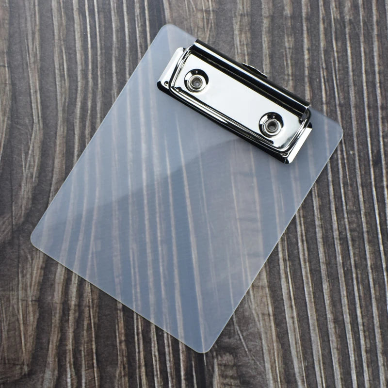 Mini Portapapeles Transparente – Organizador de Escritorio