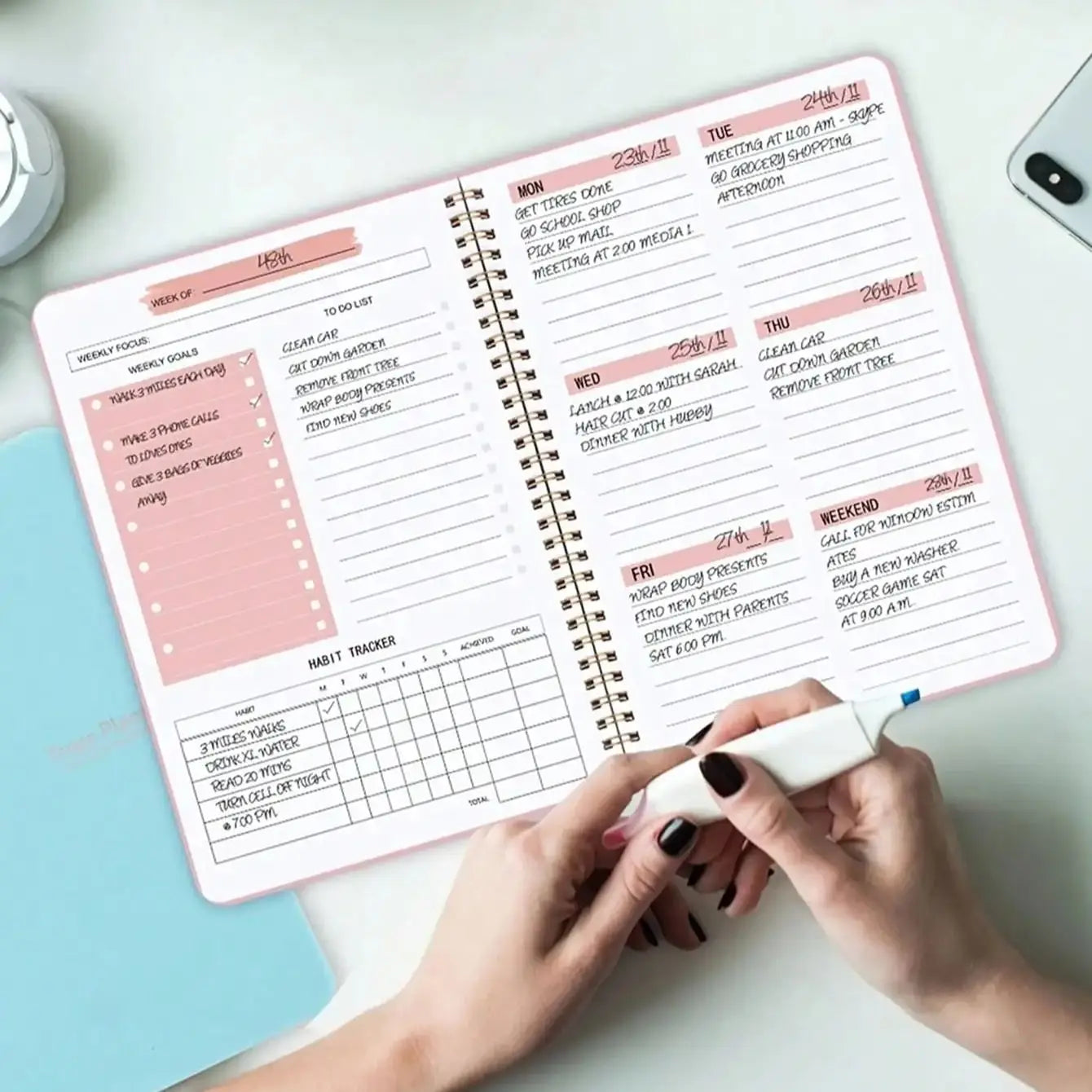 Agenda Semanal A5 sin Fechas – Planifica tu Tiempo a tu Ritmo