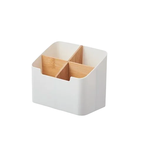 Organizador Multifuncional de Bambú – Caja con Compartimentos para Escritorio
