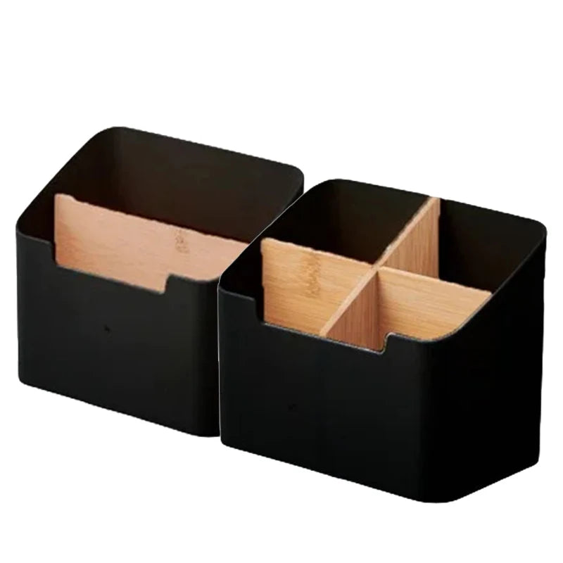 Organizador Multifuncional de Bambú – Caja con Compartimentos para Escritorio