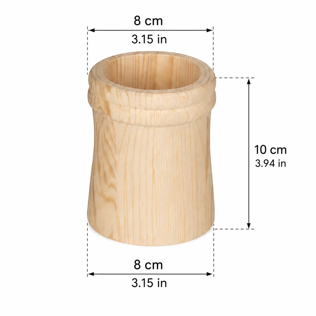 Portalápices de Madera de Pino – Organizador Minimalista Geométrico para Escritorio