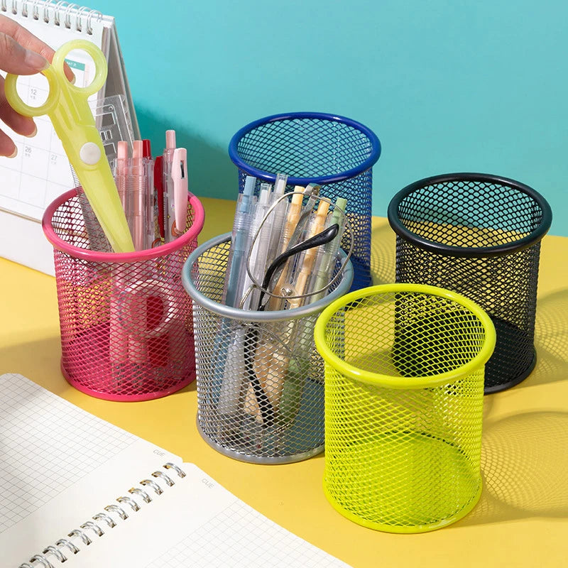 Portalápices de Malla Multifuncional – Organizador de Escritorio Multicolor