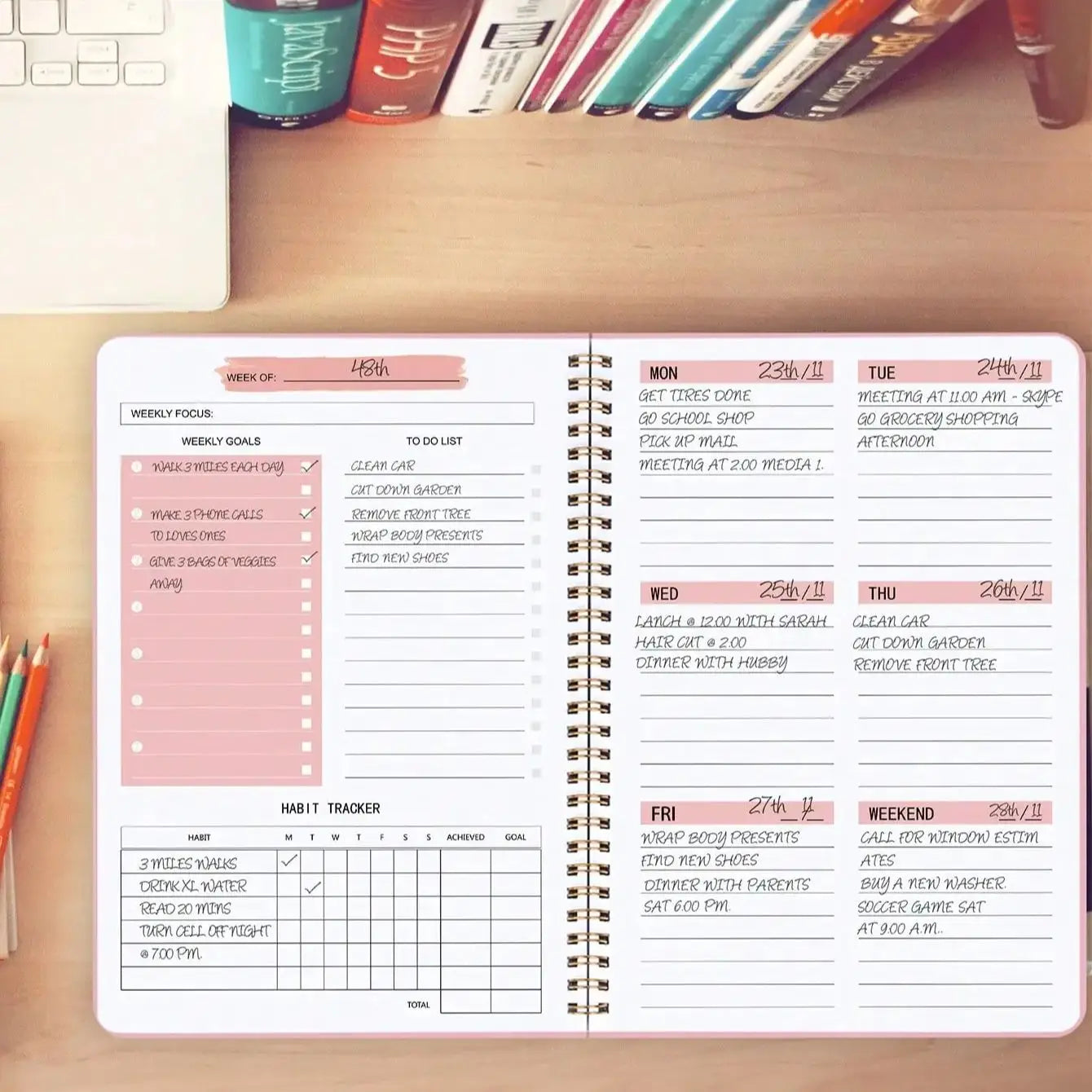 Agenda Semanal A5 sin Fechas – Planifica tu Tiempo a tu Ritmo