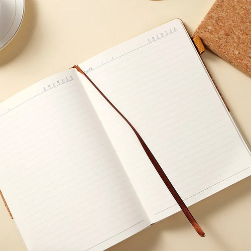 Cuaderno A5 Ecológico Corcho y Paja – Minimalista, Algodón-Lino, Oficina