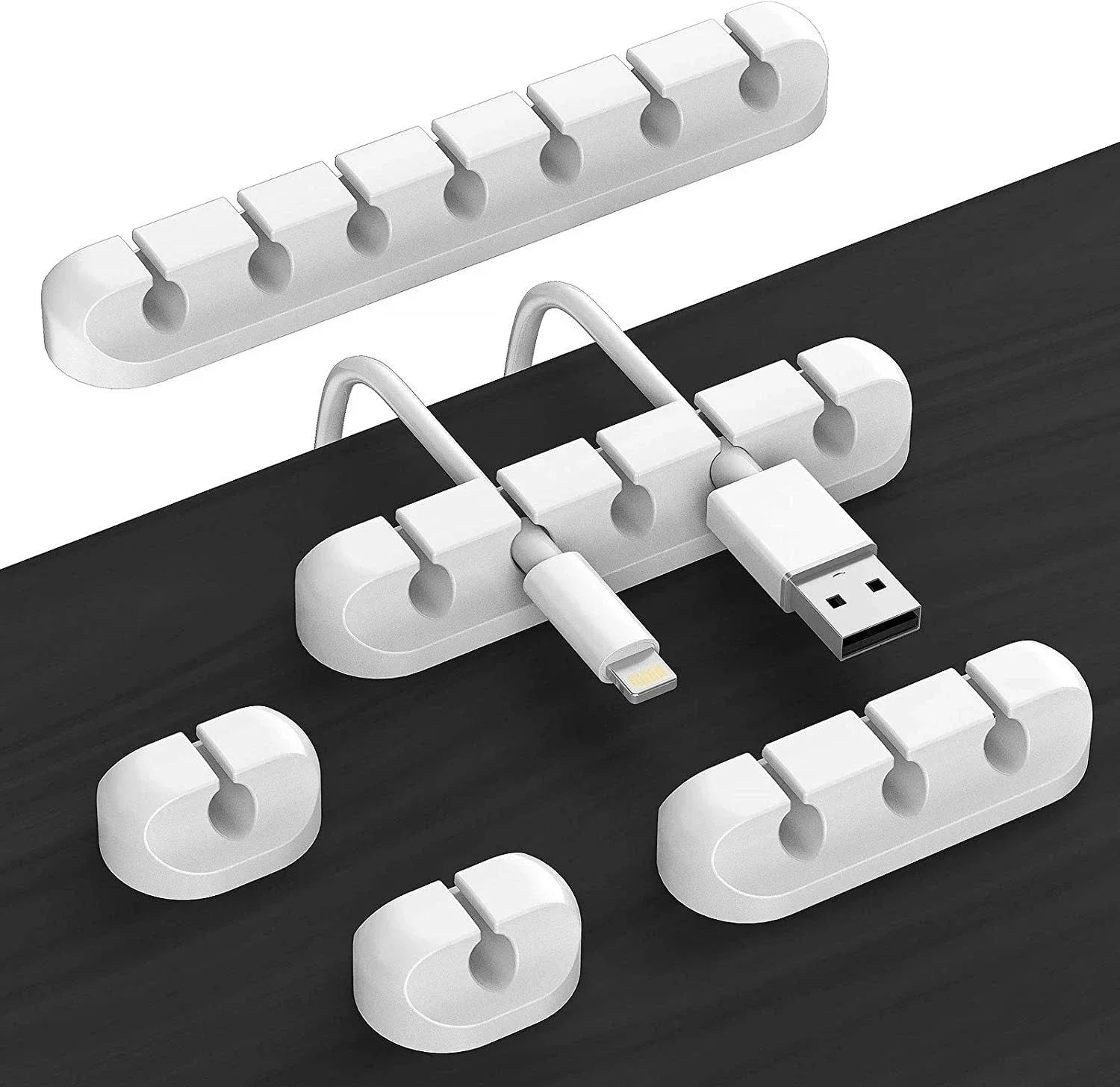 Organizador de Cables VIKEFON – Clips Adhesivos para Ratón, Teclado y Auriculares